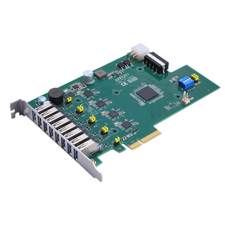 AX92321 8 Port PCIe USB 3.0 Card with 4x Renesas μPD720202 Independent Host Controllers