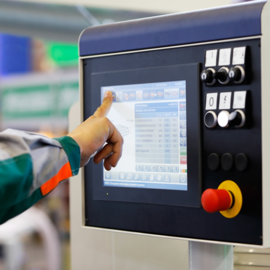 User Operating Industrial HMI Touch Display