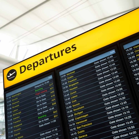 Digital Signage Players Control Flight Information Displays