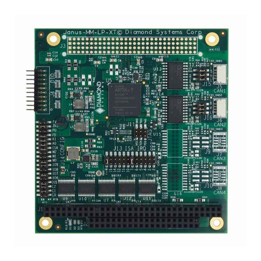 JANUS-MM-LP 4 Port Isolated CAN Bus PC/104 Module with 16-Channels Digital I/O