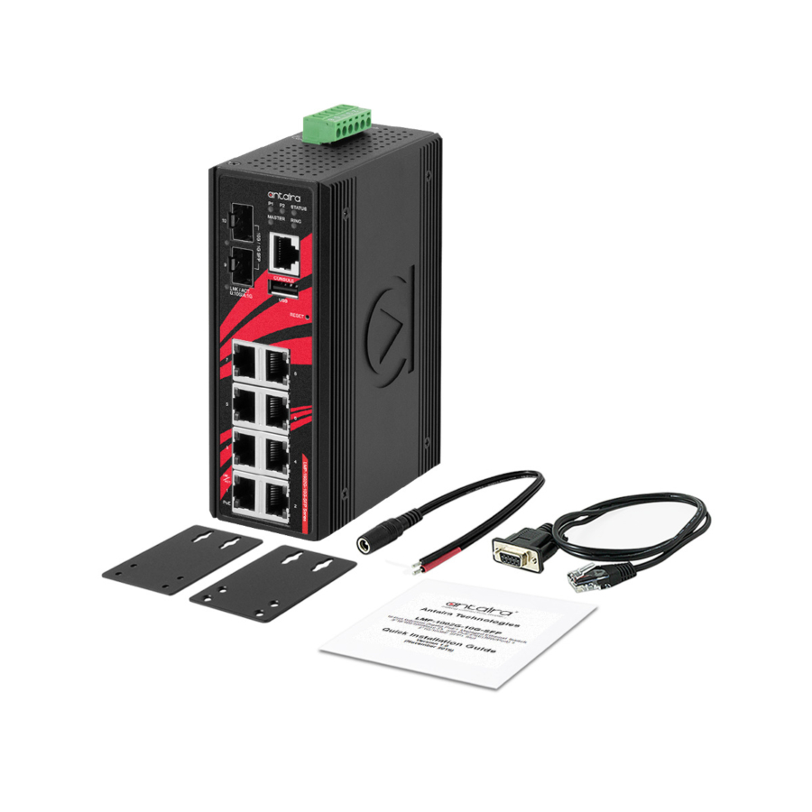 LMP-1002G-10G-SFP 10-Port Industrial 10GbE Managed Switch with PoE+ and SFP+ Slots