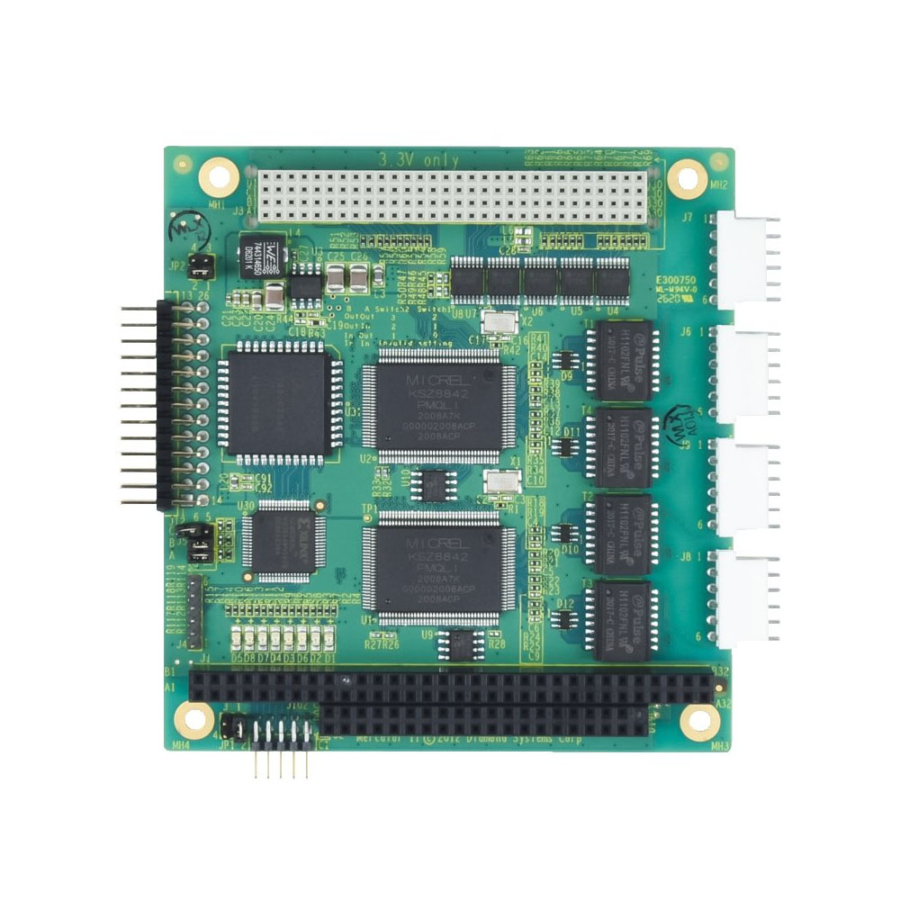MERCATOR II PC/104-Plus Module with Quad 10/100 Ethernet and Digital I/O