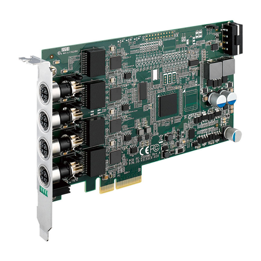 PE-2004MX 4 Port M12 Intel I210 GigE PoE+ Rugged PCIe Frame Grabber
