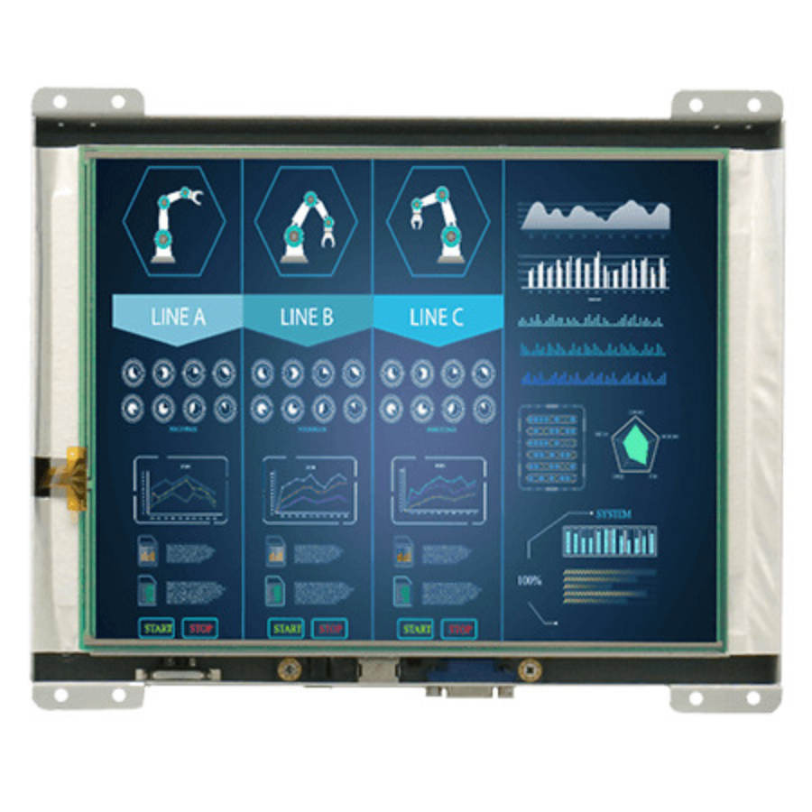R10L100-OFP3 10.4″ VESA Mount Open Frame Touch Monitor (4:3 VGA, 640×480)