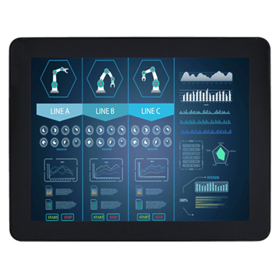 R10L100-PCT2-POE 10.4″ Industrial PoE Chassis Touch Display (4:3 XGA, 1024×768)