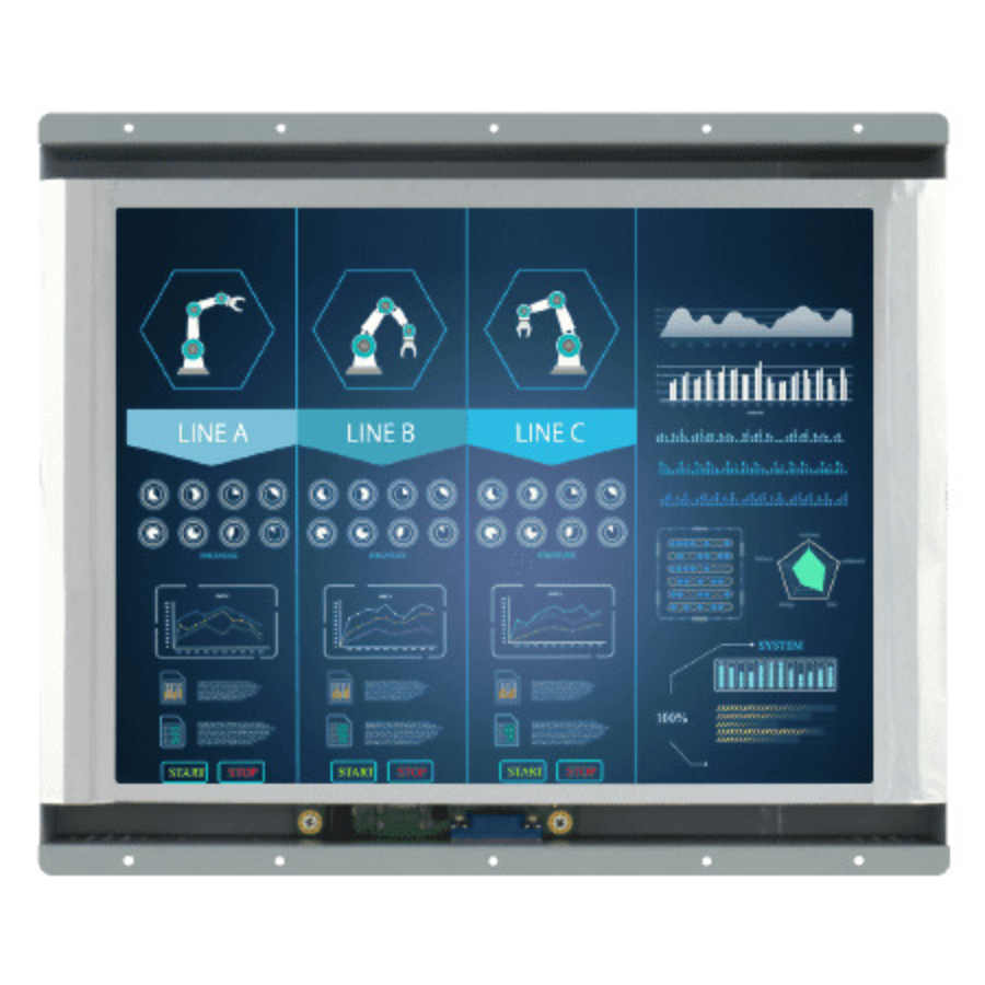 R12L600-OFM2HB 12.1″ High Brightness Open Frame Resistive Touch Monitor (4:3 XGA, 1024×768)