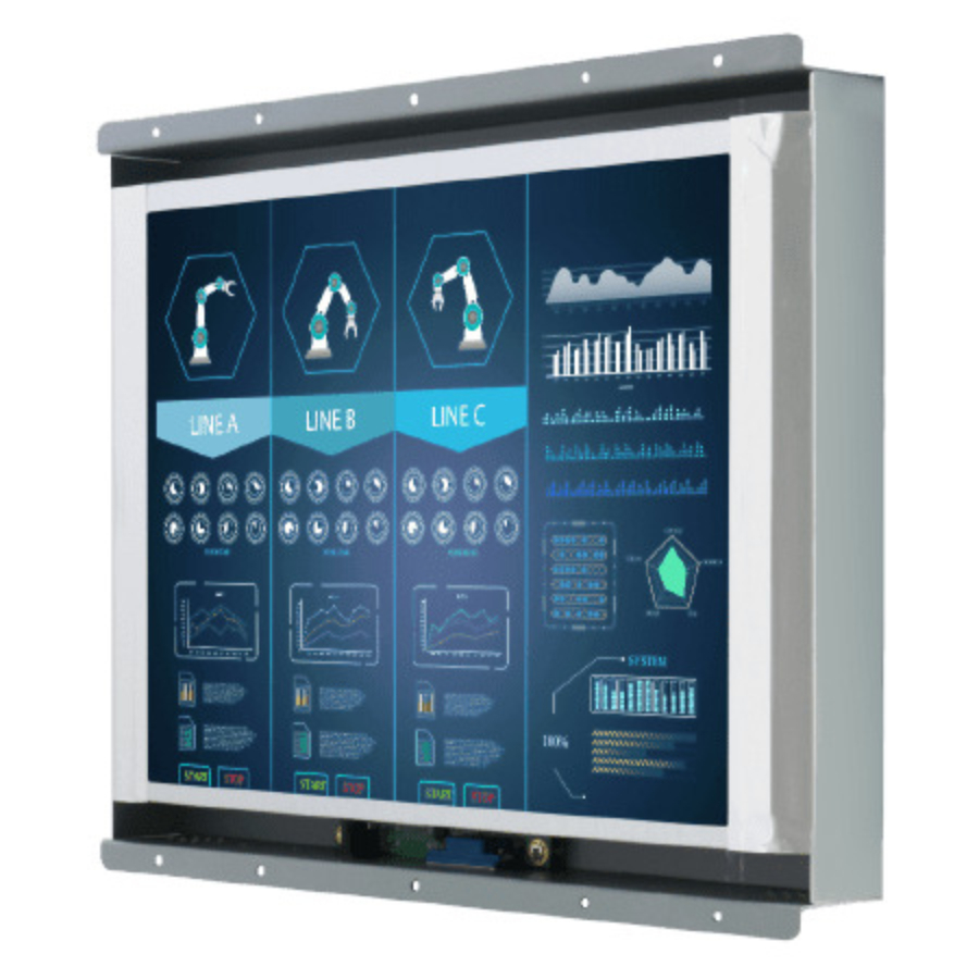 R12L600-OFM2TR 12.1″ Transflective Open Frame Resistive Touch Display (4:3 XGA, 1024×768)