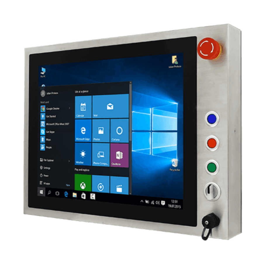 R15IE3S-SPC3-B 15″ Washdown Celeron N6210 HMI with Push Buttons