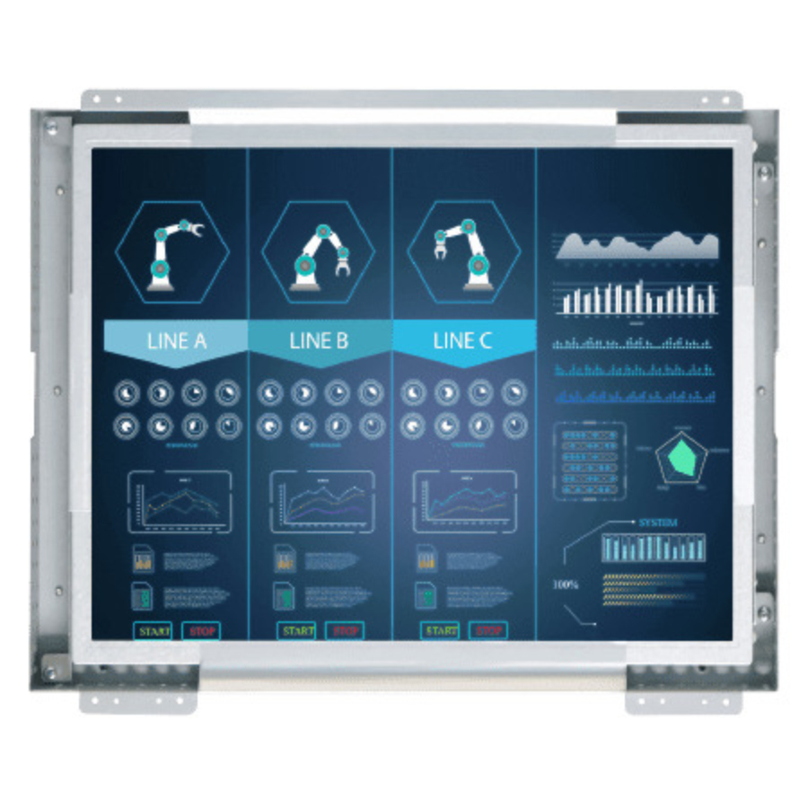 R15L600-OFC3 15″ Open Frame LCD Touchscreen Display (4:3 XGA, 1024×768)