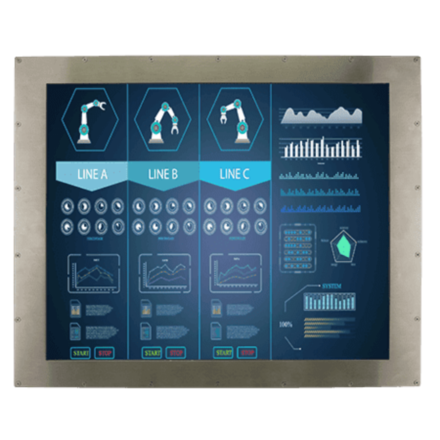 R19L300-67M1ST 19″ IP67 Touch Display with Stainless Steel Waterproof Chassis