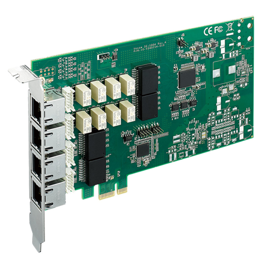 SE-1000 4 Port Extended Temperature RJ45 LAN Switch with Bypass PCIe Card