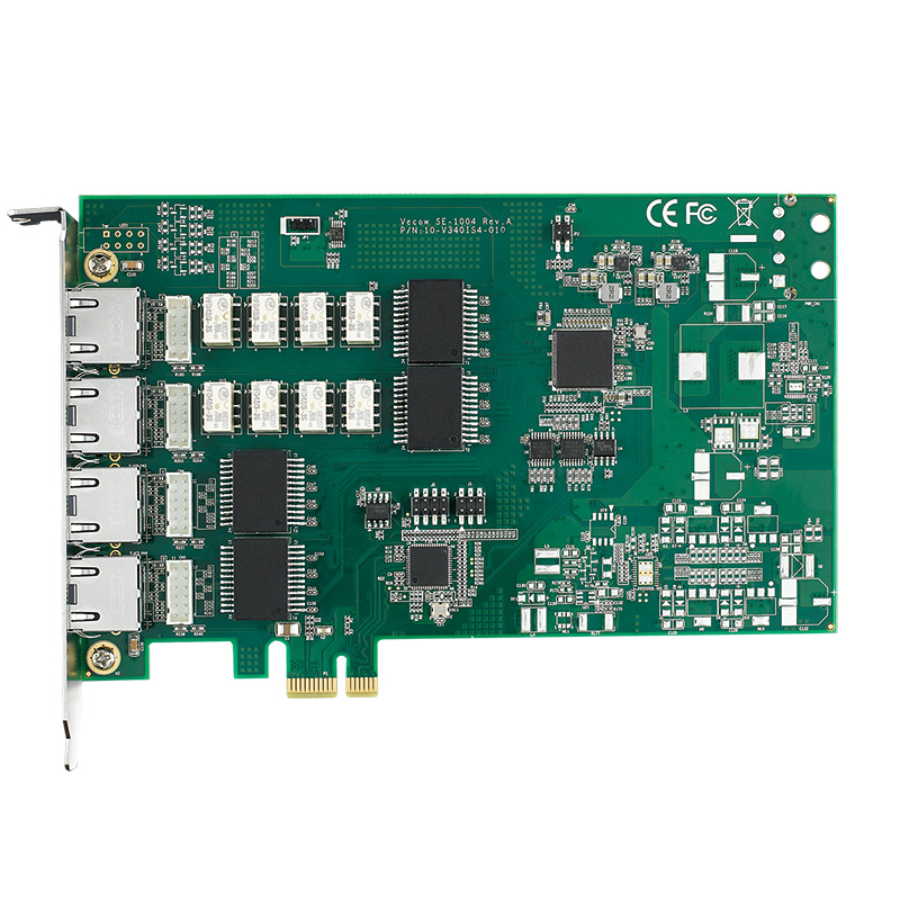 SE-1000 4 Port Extended Temperature RJ45 LAN Switch with Bypass PCIe Card