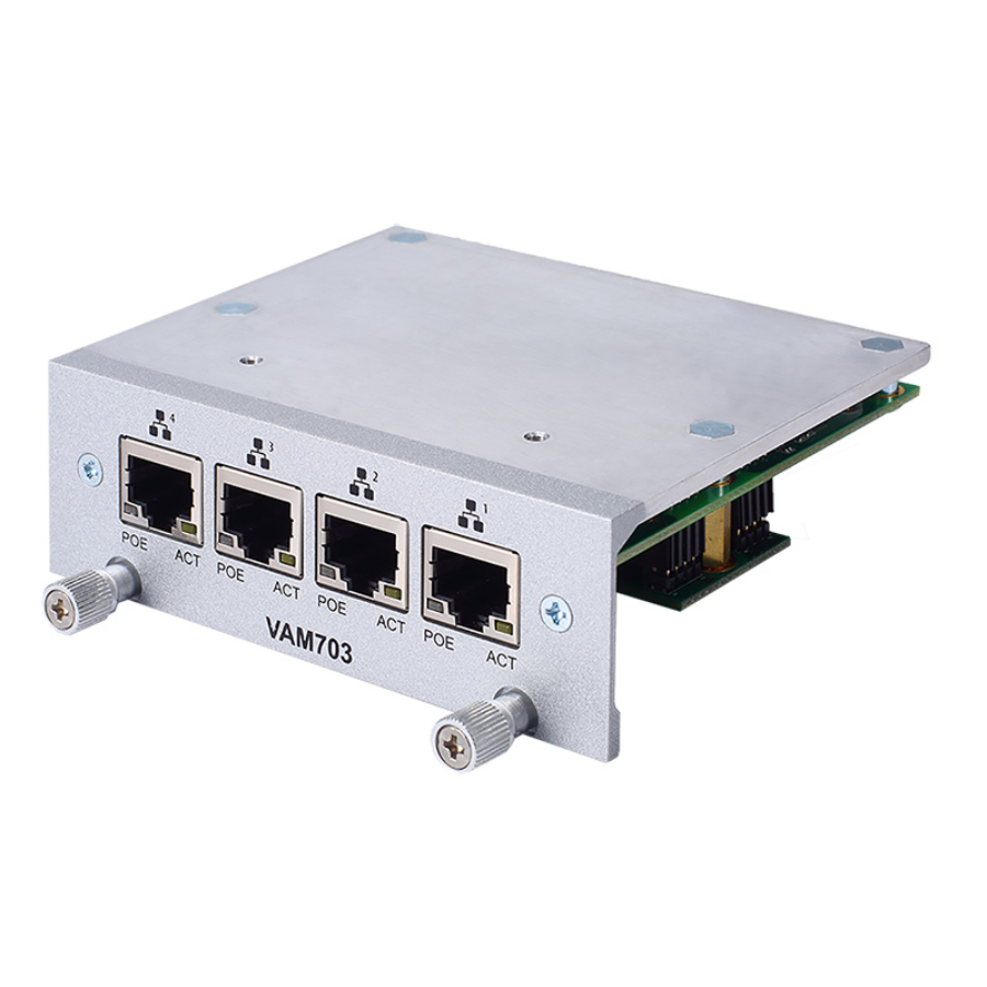 VAM703 4x RJ-45 Gigabit PoE/PoE+ tBOX Expansion Module