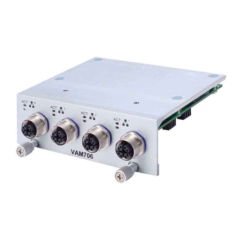 VAM706 4x M12 X-coded GbE LAN tBOX Expansion Module