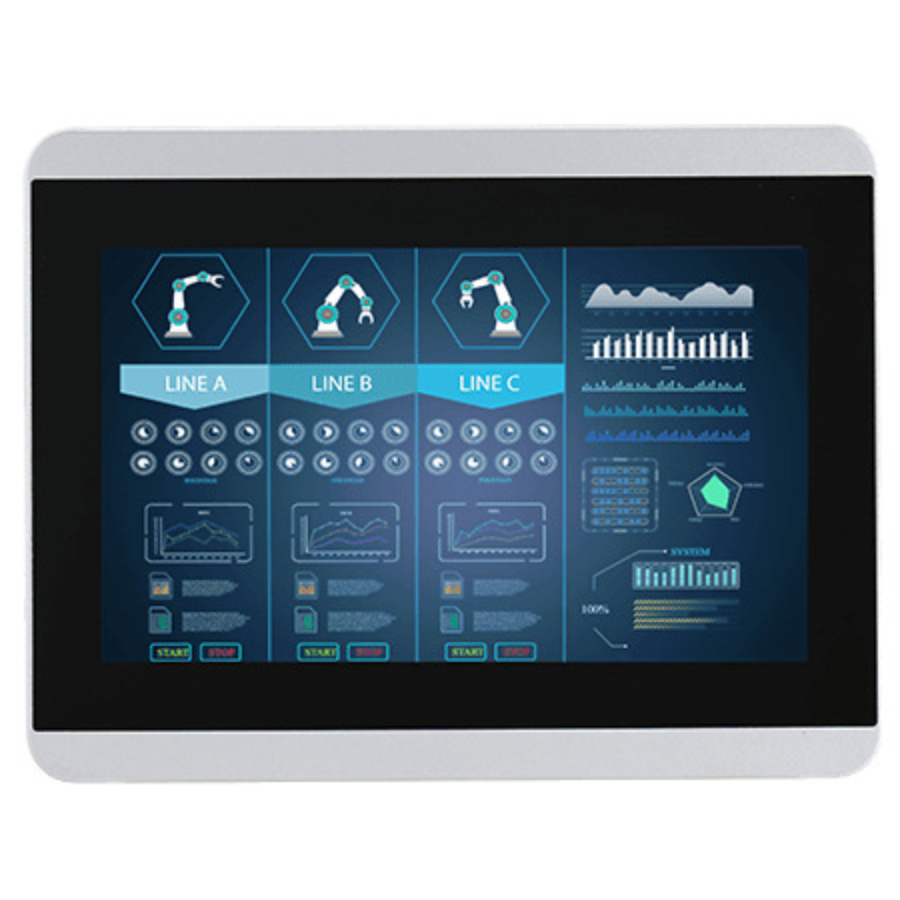 W07L100-GST1 7″ MIL-STD IP65 Industrial Display with M12 Waterproof Connectors