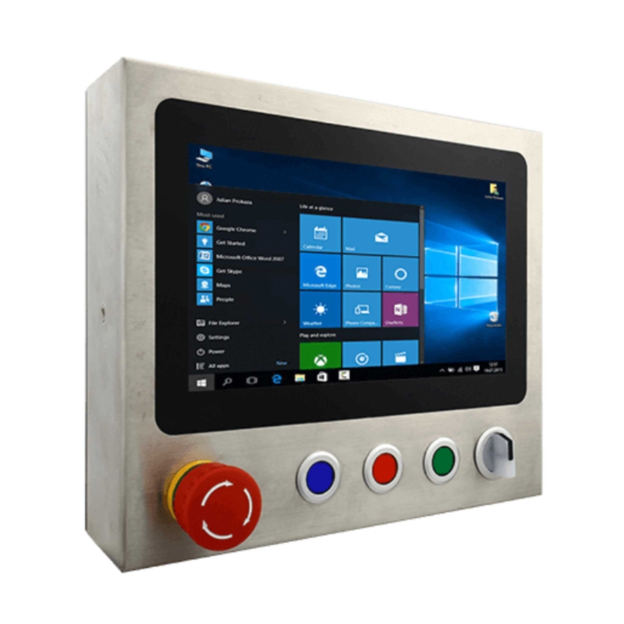 W10IE3S-SPH2-B 10.1″ Intel Celeron N6210 IP65 Stainless HMI with Push Buttons