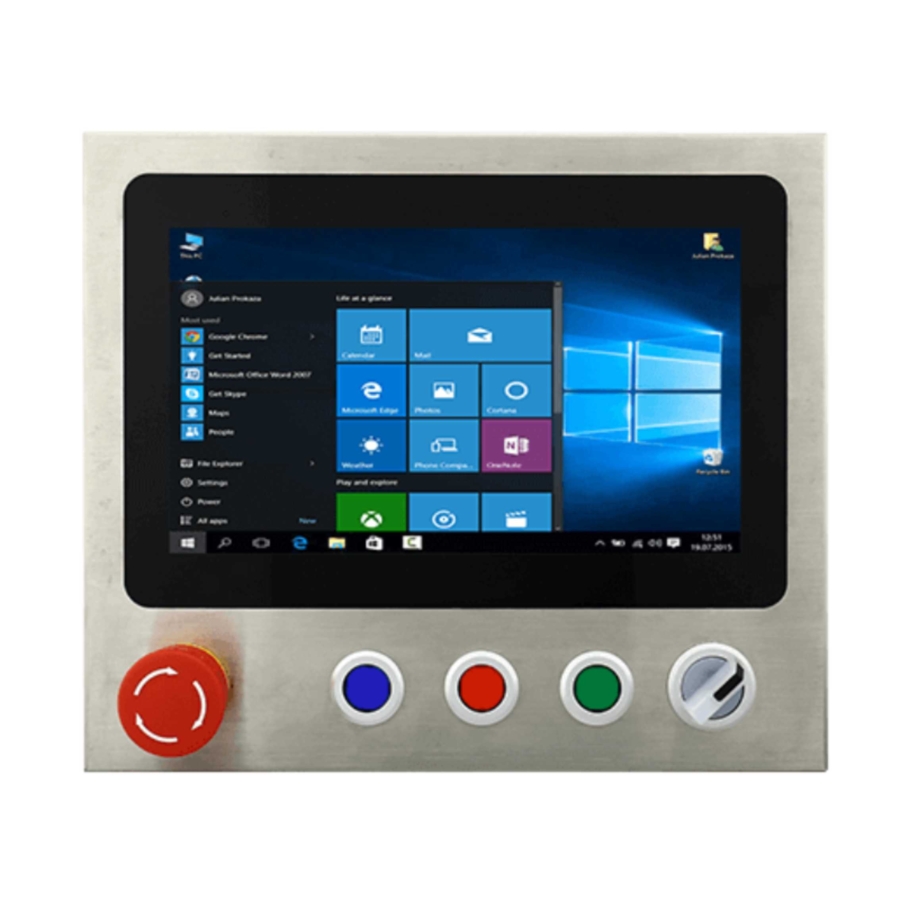 W10IE3S-SPH2-B 10.1″ Intel Celeron N6210 IP65 Stainless HMI with Push Buttons