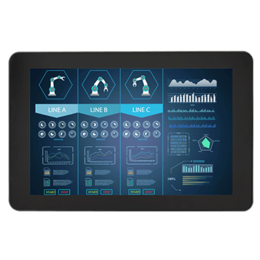 W10L100-PCH2-POE 10.1″ Industrial PoE PCAP Touch Monitor (5:3 WXGA, 1280×800)