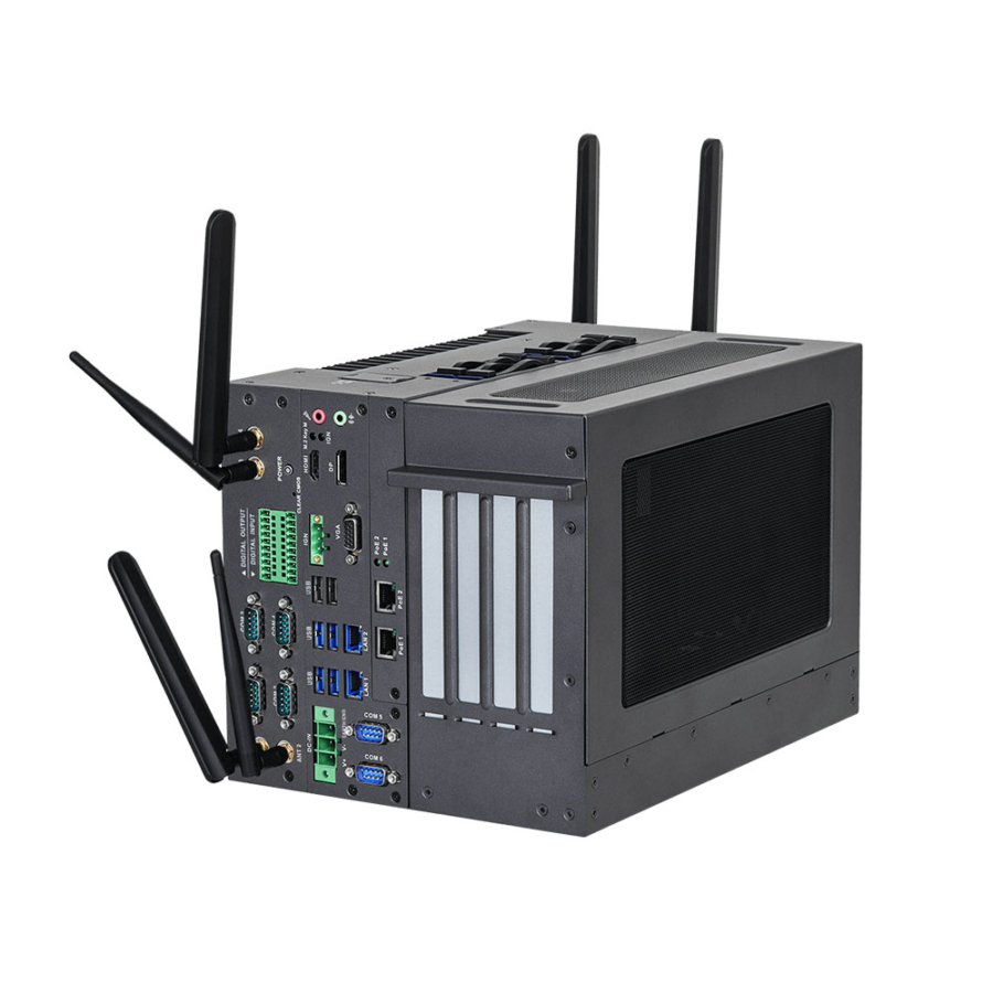 iEPF-9022S-EY4 Industrial GPU Computer with Raptor Lake Core CPUs and Dual PoE